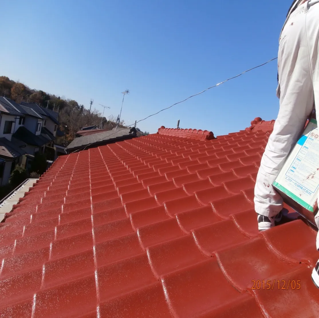 セメント瓦の防水工事